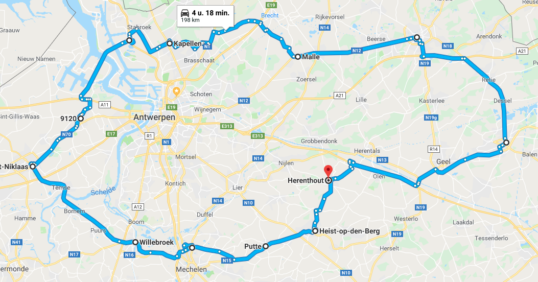 Bekijk het plannetje van de regio Antwerpen